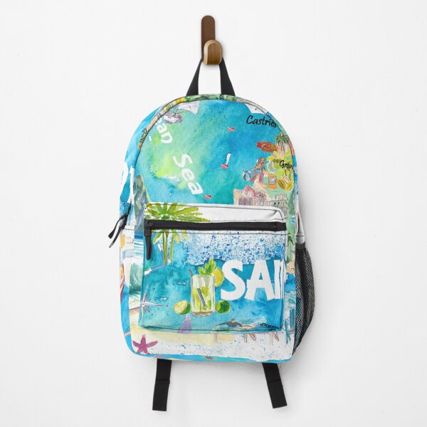 Item preview, Saint Lucia West Indies Illustrated Map with Antilles Tourist Highlights 2nd Edition designed and sold by artshop77.