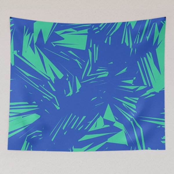 Item preview, Blue and Green Abstract Brush Texture Pattern Art designed and sold by patternsoup.