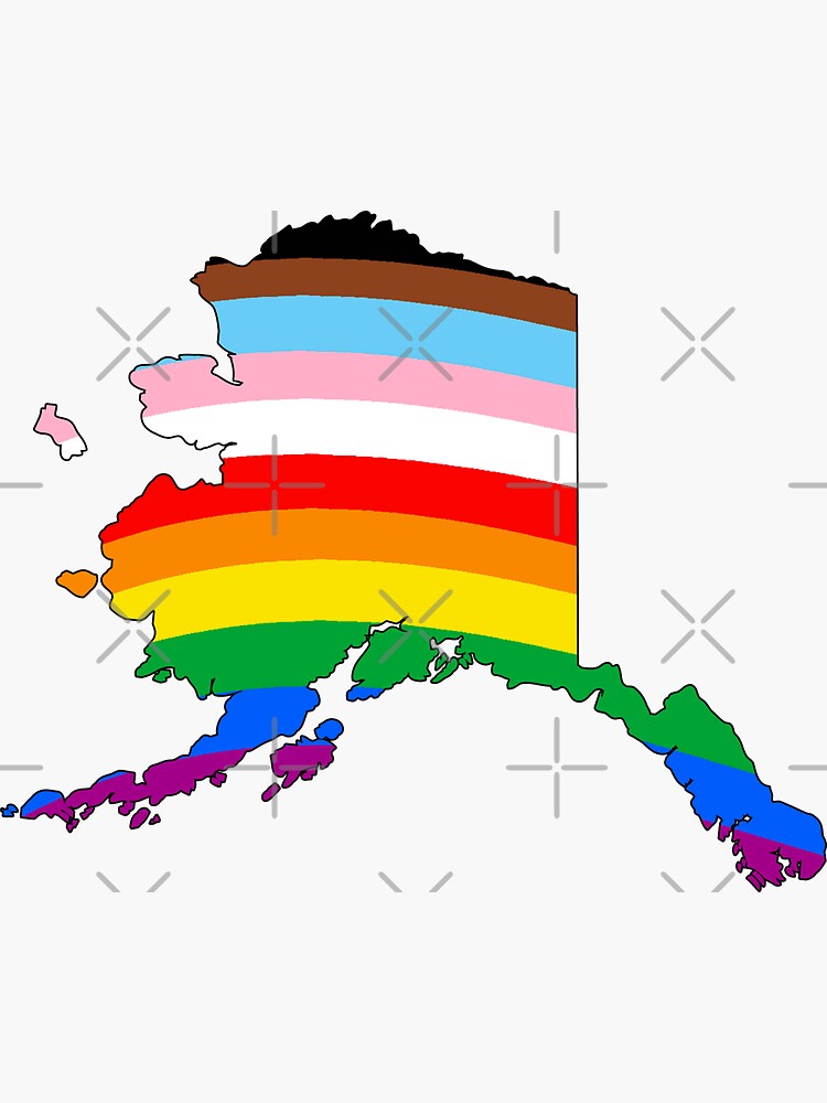 Thumbnail 3 of 3, Sticker, Alaska Inclusive Pride designed and sold by Gayesthetic.