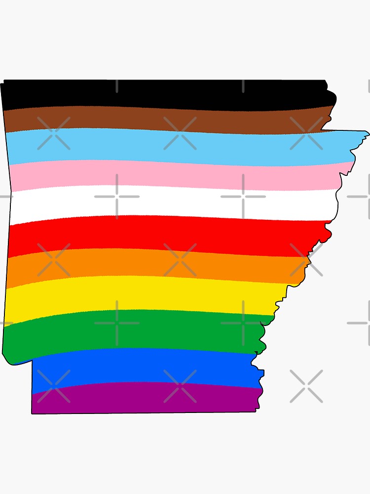 Thumbnail 3 of 3, Sticker, Arkansas Inclusive Pride designed and sold by Gayesthetic.