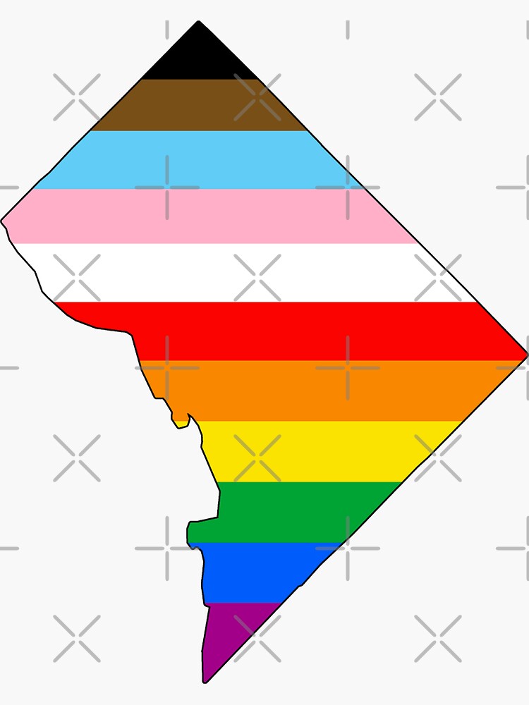 Thumbnail 3 of 3, Sticker, DC Inclusive Pride designed and sold by Gayesthetic.