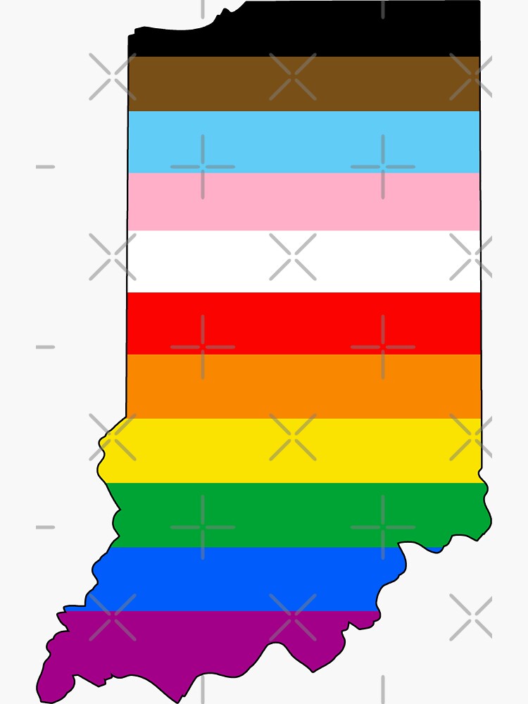 Thumbnail 3 of 3, Sticker, Indiana Inclusive Pride designed and sold by Gayesthetic.