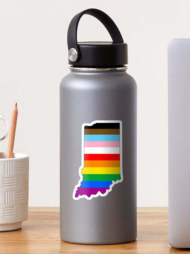 Thumbnail 1 of 3, Sticker, Indiana Inclusive Pride designed and sold by Gayesthetic.