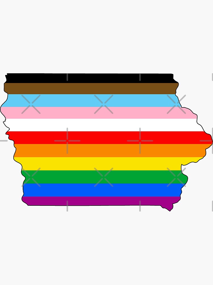 Thumbnail 3 of 3, Sticker, Iowa Inclusive Pride designed and sold by Gayesthetic.