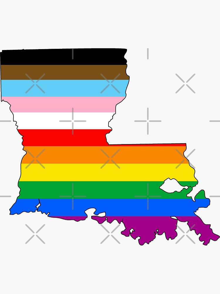 Thumbnail 3 of 3, Sticker, Louisiana Inclusive Pride designed and sold by Gayesthetic.