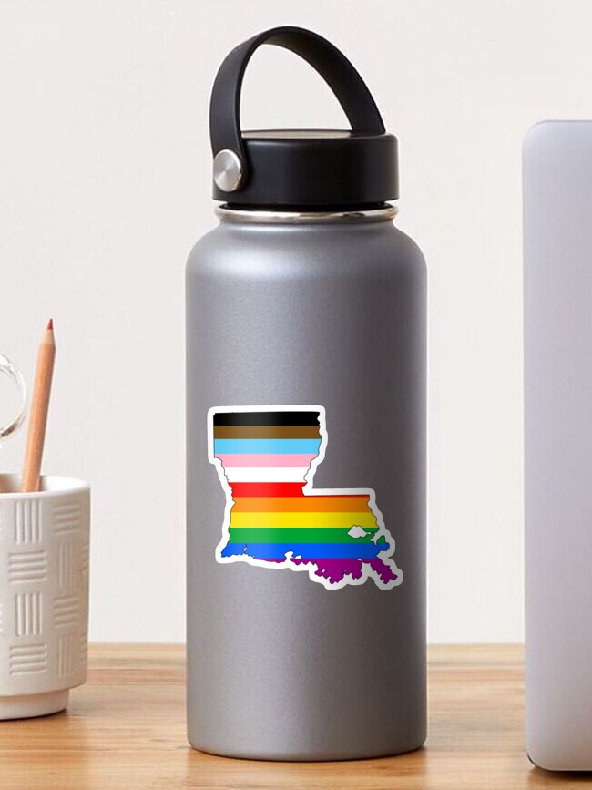 Thumbnail 1 of 3, Sticker, Louisiana Inclusive Pride designed and sold by Gayesthetic.