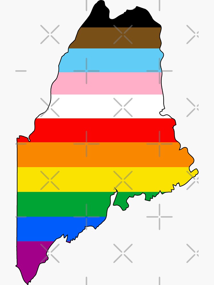 Thumbnail 3 of 3, Sticker, Maine Inclusive Pride designed and sold by Gayesthetic.