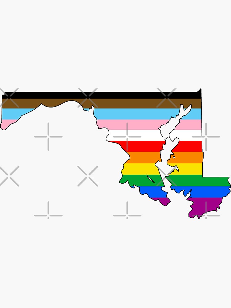 Thumbnail 3 of 3, Sticker, Maryland Inclusive Pride designed and sold by Gayesthetic.