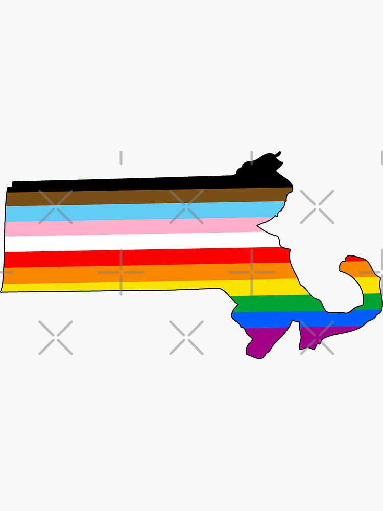 Thumbnail 3 of 3, Sticker, Massachusetts Inclusive Pride designed and sold by Gayesthetic.