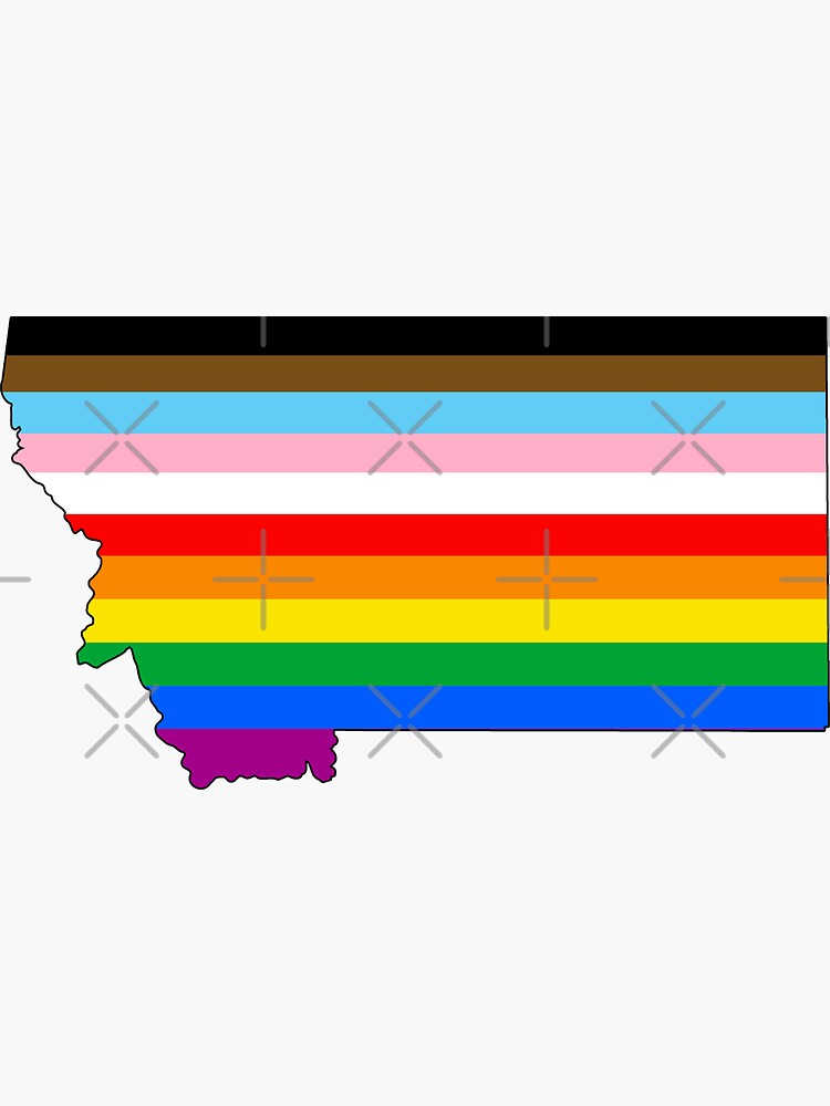 Thumbnail 3 of 3, Sticker, Montana Inclusive Pride designed and sold by Gayesthetic.