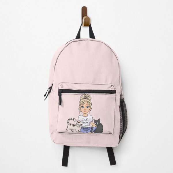 Item preview, Cute blonde Cat Mom, 2 cats, customisable cat girl, cat parent, kitten Mom, chibi kitten Mom, crazy cat lady, cat obsessed designed and sold by Nelladraws.