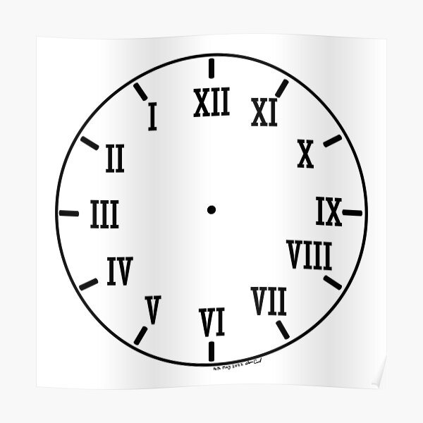 backwards-clock-roman-numerals-poster-for-sale-by-dominiccivilart