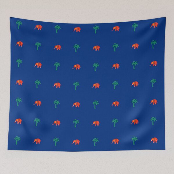 Item preview, African elephant And Palm Tree Pattern designed and sold by BronikowskiART.