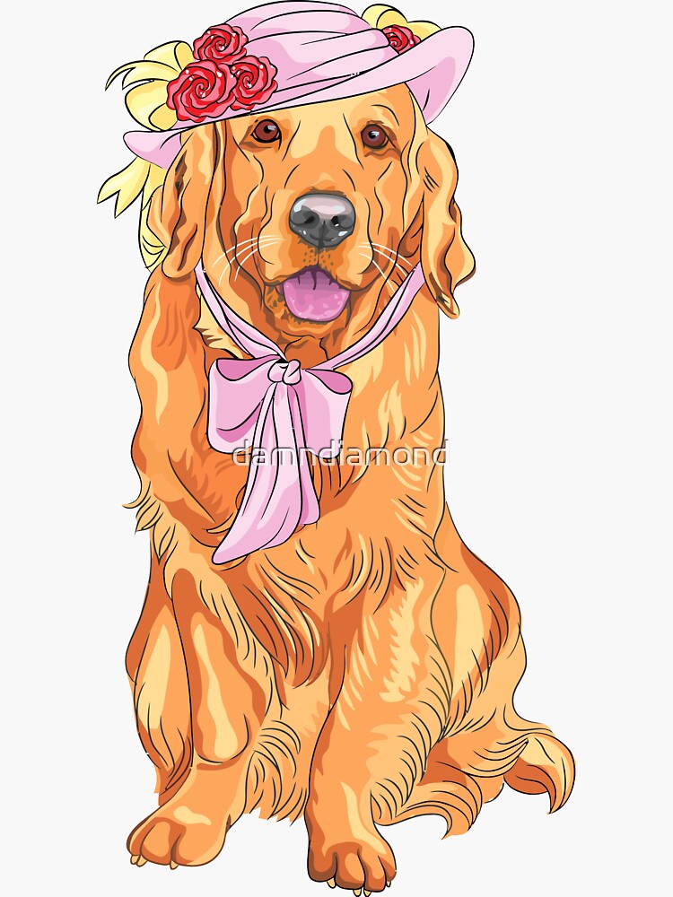 "Golden retriever Female" Sticker by damndiamond Redbubble