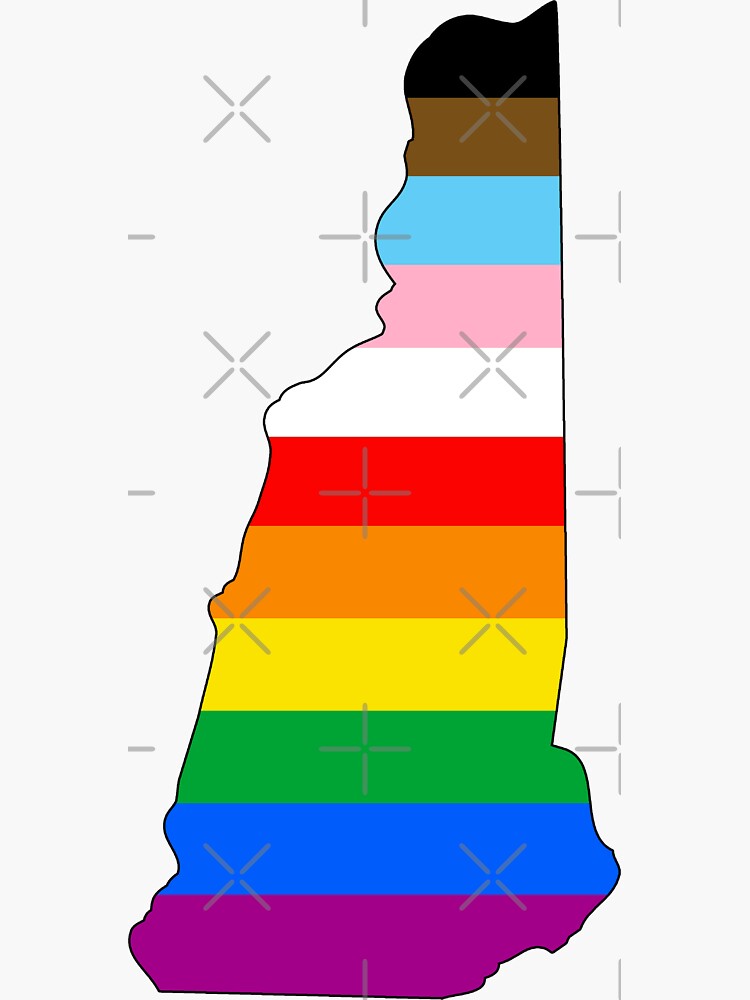 Thumbnail 3 of 3, Sticker, New Hampshire Inclusive Pride designed and sold by Gayesthetic.