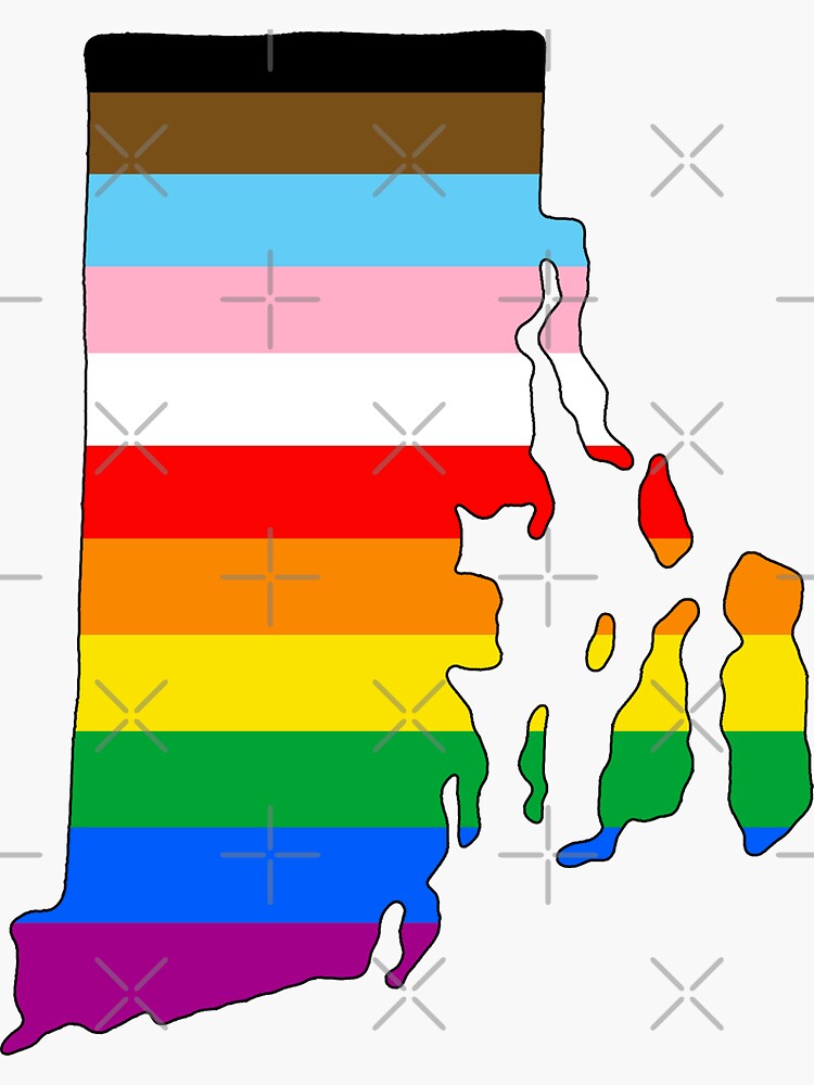 Thumbnail 3 of 3, Sticker, Rhode Island Inclusive Pride designed and sold by Gayesthetic.