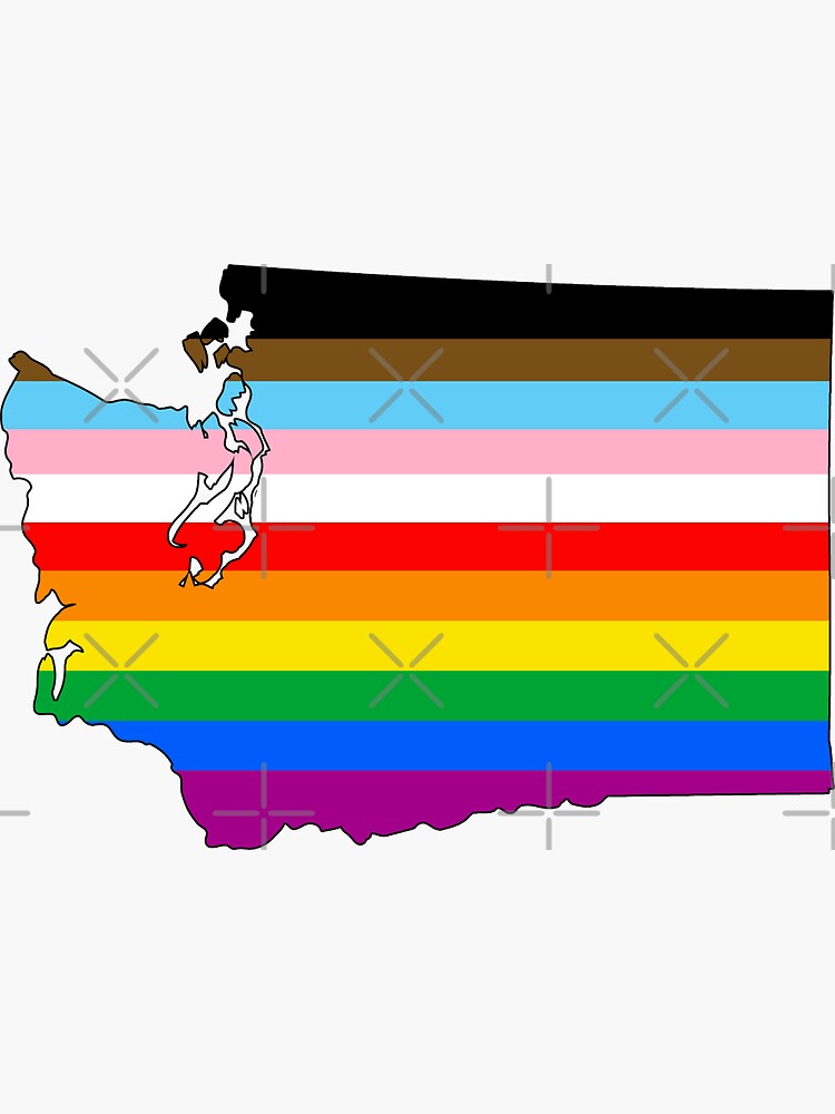Thumbnail 3 of 3, Sticker, Washington Inclusive Pride designed and sold by Gayesthetic.