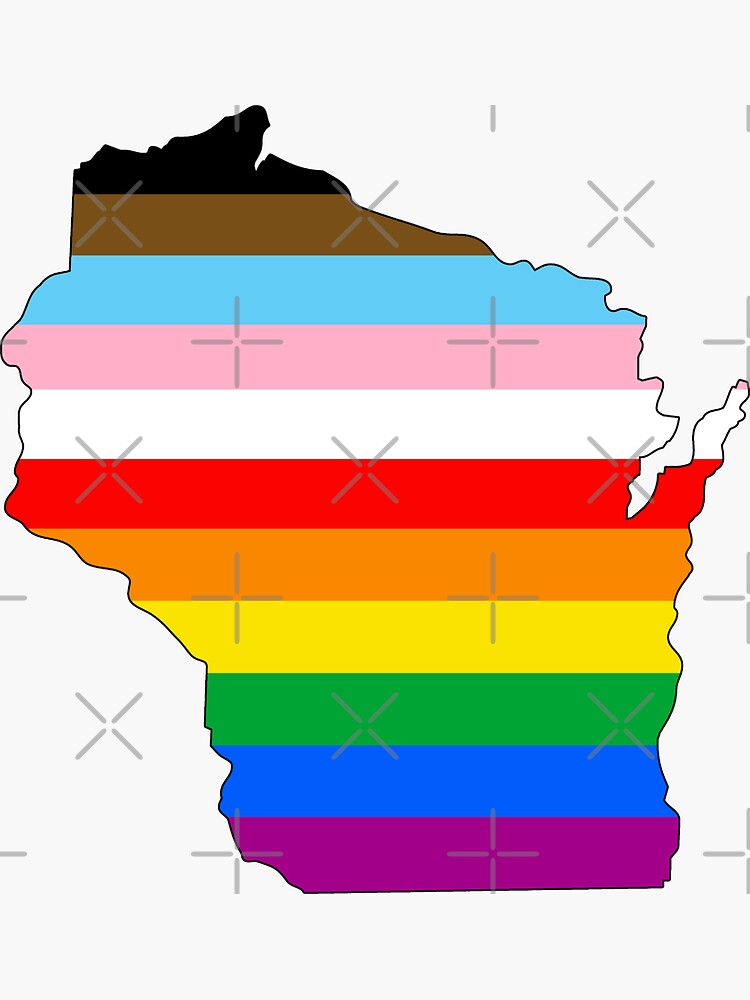 Thumbnail 3 of 3, Sticker, Wisconsin Inclusive Pride designed and sold by Gayesthetic.