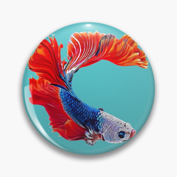Item preview, Beautiful Dragon Scale Betta Fish - Super Delta Tail Monster Mask Blue Red Betta Fish Breed designed and sold by Cawaiico.