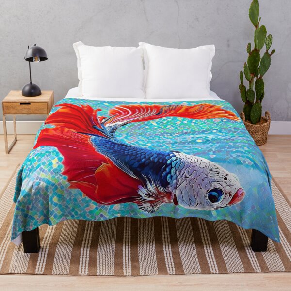 Item preview, Beautiful Dragon Scale Betta Fish - Super Delta Tail Monster Mask Blue Red Betta Fish Breed designed and sold by Cawaiico.