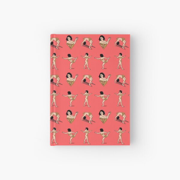 Art Model Pizza Censorship Pink (pattern) Hardcover Journal