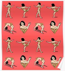 Art model Pizza Censorship Pink (pattern) Poster