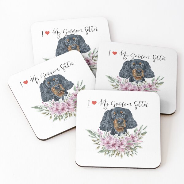 Item preview, I Love My Gordon Setter Cute Gordon Setter Puppy and Flower Wreath designed and sold by adriana-holmes.