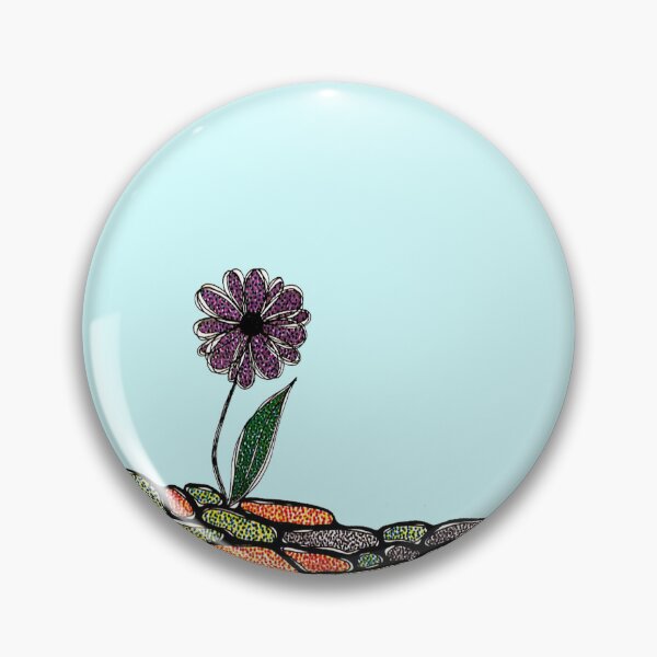 Item preview, Sketched Flower in Colorful Rocks designed and sold by PeachBabeSuds.