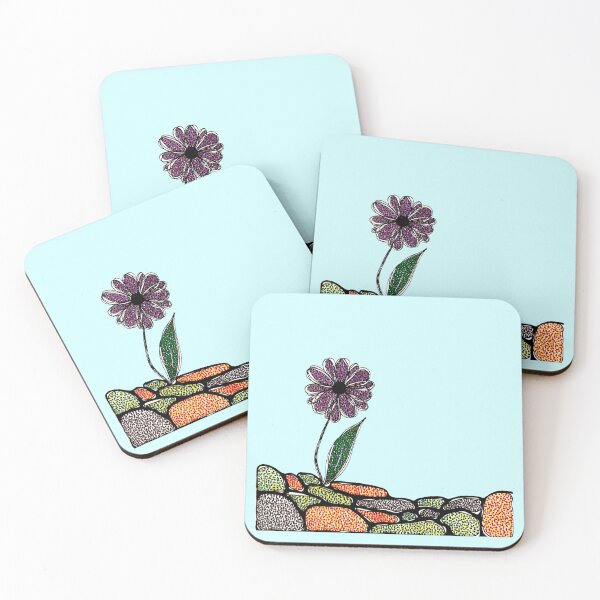 Item preview, Sketched Flower in Colorful Rocks designed and sold by PeachBabeSuds.