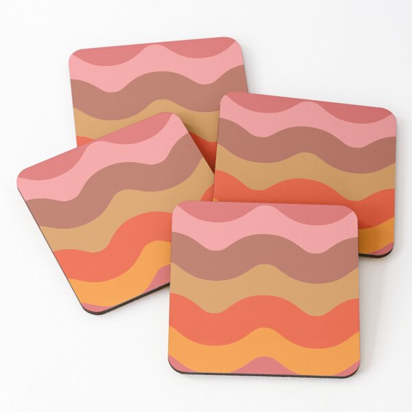 Item preview, Groovy retro Funky 70s waves in pink, brown , red and orange  designed and sold by Yasminepatterns .
