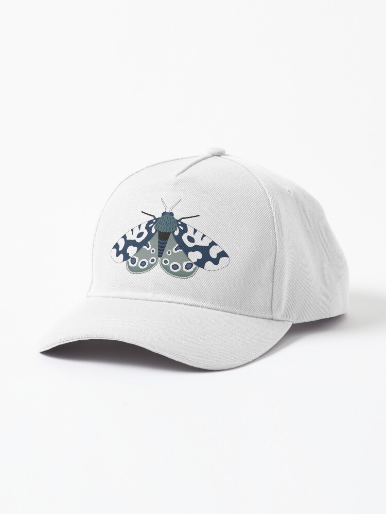 Thumbnail 1 of 7, Cap, Mod Moths in Navy and Gray designed and sold by daisy-beatrice.