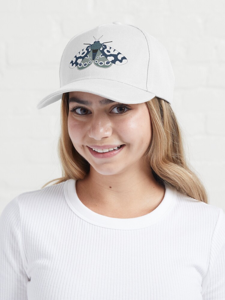 Thumbnail 6 of 7, Cap, Mod Moths in Navy and Gray designed and sold by daisy-beatrice.