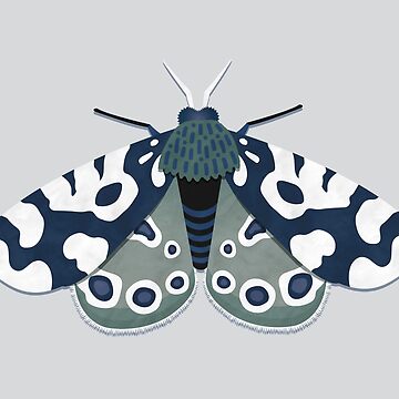 Artwork thumbnail, Mod Moths in Navy and Gray by Daisy Beatrice