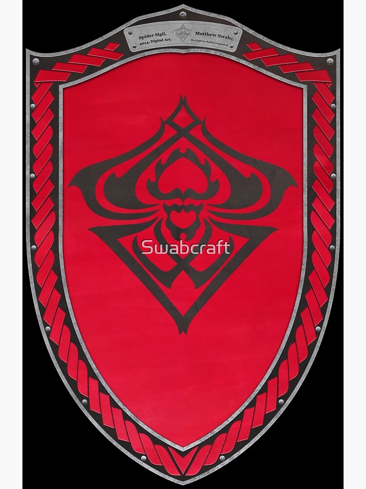 Spider Sigil Black Shield Red Celtic Rope Moonsilver Rims Red Core