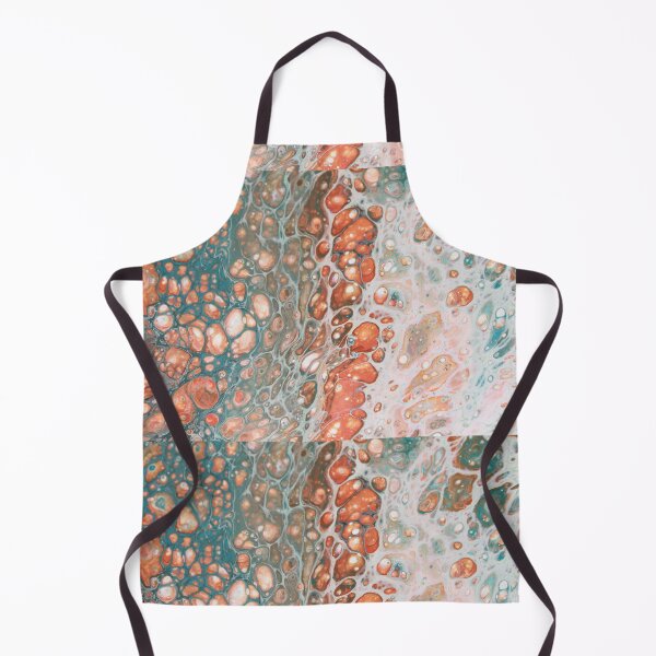 Item preview, Fluid art with teal, orange, white mix designed and sold by themuseinspired.
