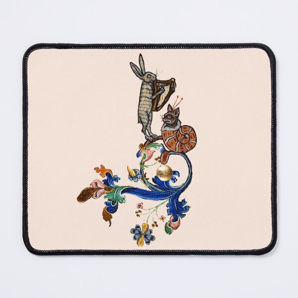 Item preview, WEIRD MEDIEVAL BESTIARY MAKING MUSIC Harp Playing Hare And Snail Cat by Bulgan Lumini designed and sold by BulganLumini.