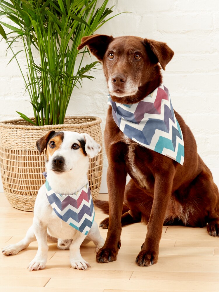 Alternate view of Watercolor Chevron Pattern Pet Bandana