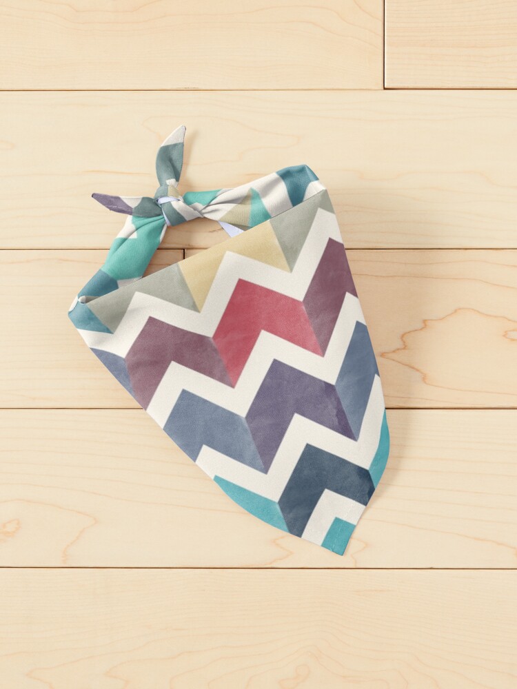 Alternate view of Watercolor Chevron Pattern Pet Bandana