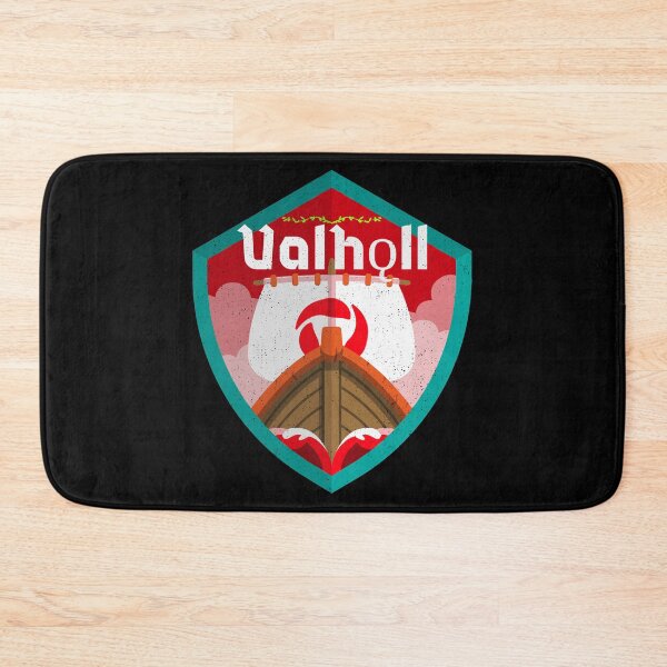 Item preview, Valhǫll Viking long ships coming on red tide designed and sold by LargeShop.