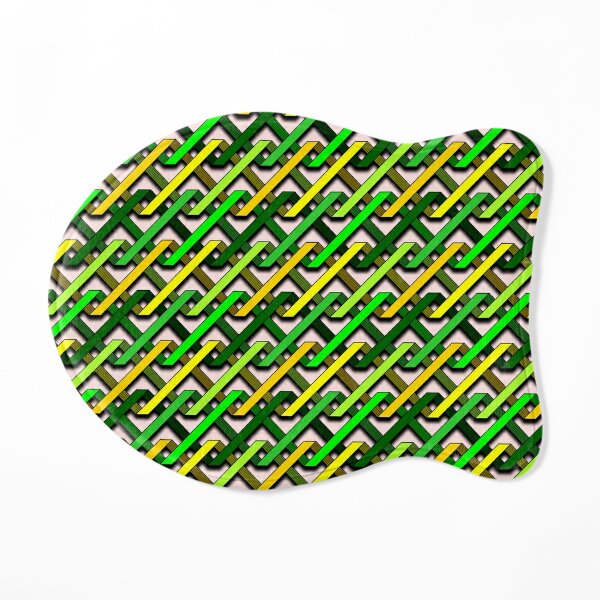 Green and Yellow Tangles Cat Mat