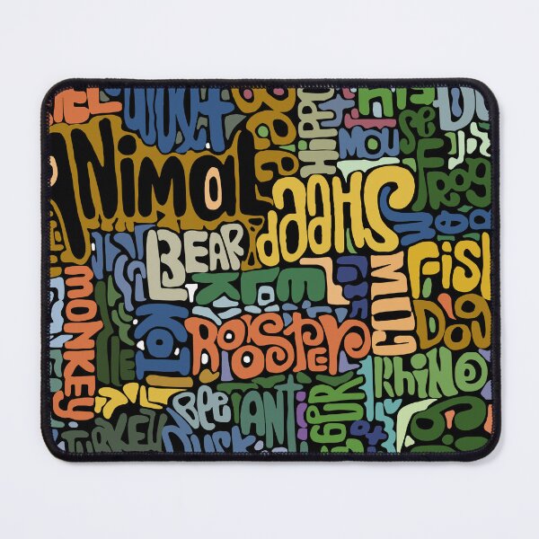 Item preview, Animal Words Cartoon Typography Pattern designed and sold by SoccaTamam.