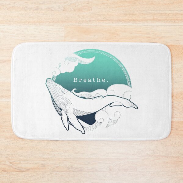 Item preview, sky whale blue on white - breathe designed and sold by Arty and Awkward.