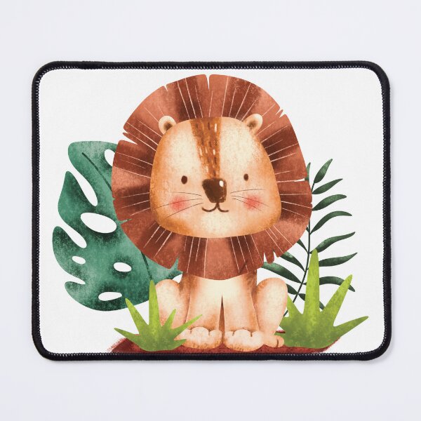 Aperçu de l'œuvre Lion mignon souriant à la couleur de l'eau créée et vendue par Lina Abu Rezeq.