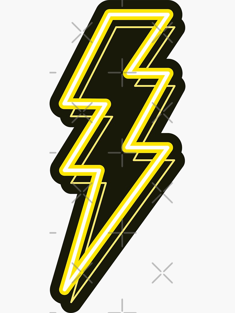 Yellow Lightning Bolt Neon | Sticker