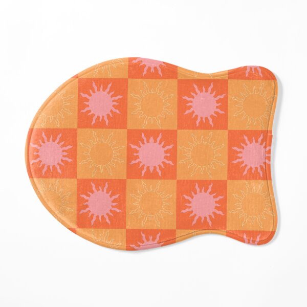 Pink Sun Orange Checkerboard Cat Mat