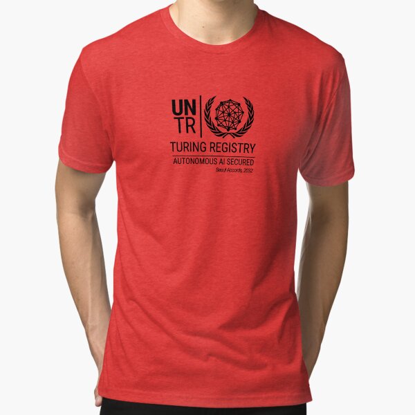Item preview, Turing Registry (2032) (Turing Registry series) AI t-shirt designed and sold by Gibson Futures.