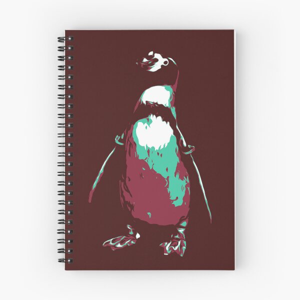 Item preview, Colorful cute red and blueish green popart penguin designed and sold by PopsOfColor.