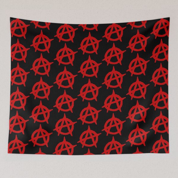 Item preview, Red Anarchy Sign Repeat Print designed and sold by PlasticsFactory.