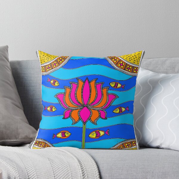 Item preview, Artlover - Madhubani painting - lotus - flower painting- Indian Art - Tribal art  designed and sold by ShrutiCreates.
