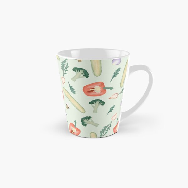 Whimsical Green Vegetable Illustration Pattern Tall Mug